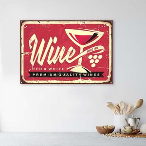 Gario Vászonkép Tábla retro vörösbor Méret: 60 x 40 cm