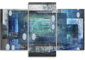 Gario Vászonkép Kék absztrakció - 3 részes Méret: 60 x 40 cm