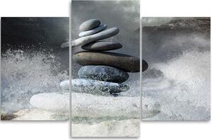 Gario Vászonkép Zen kövek a vízben - 3 részes Méret: 60 x 40 cm