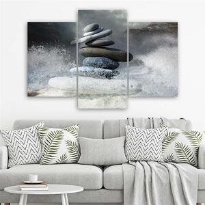 Gario Vászonkép Zen kövek a vízben - 3 részes Méret: 60 x 40 cm