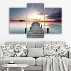 Gario Vászonkép Lakeside móló - 3 részes Méret: 60 x 40 cm