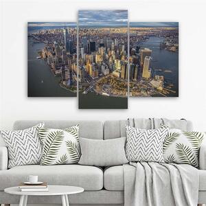 Gario Vászonkép Manhattan madártávlatból - 3 részes Méret: 60 x 40 cm