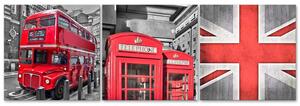 Gario Vászonképek készlet Brit vörös - 3 részes Méret: 90 x 30 cm