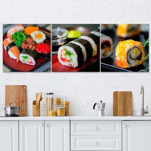 Gario Vászonképek készlet Színes sushi - 3 részes Méret: 90 x 30 cm
