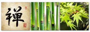 Gario Vászonképek készlet Zöld Ázsia - 3 részes Méret: 90 x 30 cm