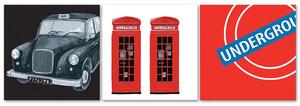 Gario Vászonképek készlet Nagy-Britannia szimbólumai - 3 részes Méret: 90 x 30 cm