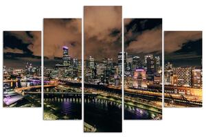 Gario Vászonkép Modern város éjszaka - 5 részes Méret: 100 x 70 cm