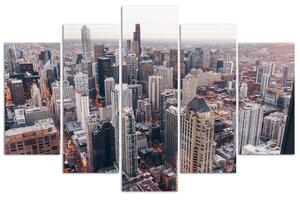 Gario Vászonkép Chicagói felhőkarcolók - 5 részes Méret: 100 x 70 cm