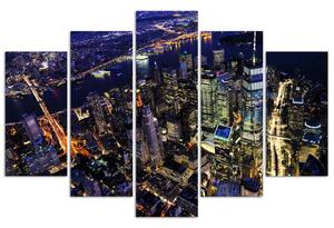 Gario Vászonkép New York éjjel - 5 részes Méret: 100 x 70 cm