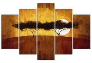 Gario Vászonkép Afrikai fák - 5 részes Méret: 100 x 70 cm
