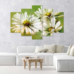 Gario Vászonkép Fehér virágok - 5 részes Méret: 100 x 70 cm