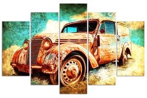Gario Vászonkép Rozsdás autó - 5 részes Méret: 100 x 70 cm