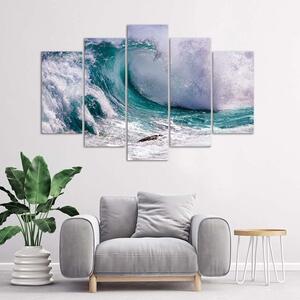 Gario Vászonkép Habos hullám - 5 részes Méret: 100 x 70 cm