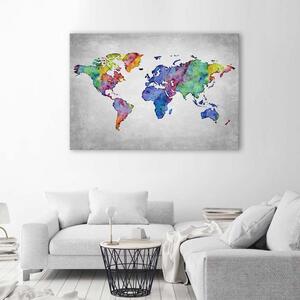 Gario Vászonkép Többszínu világtérkép Méret: 60 x 40 cm