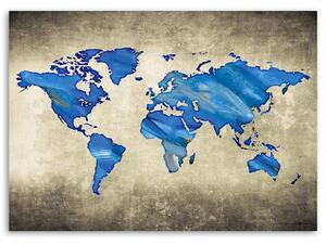 Gario Vászonkép Kék világtérkép Méret: 60 x 40 cm