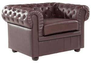 Fotel CHESTERFIELD Bőr Barna