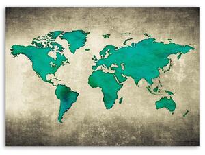 Gario Vászonkép Zöld világtérkép Méret: 60 x 40 cm