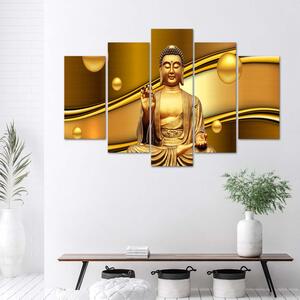 Gario Vászonkép Arany Buddha arany háttérrel - 5 részes Méret: 100 x 70 cm