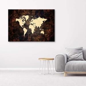 Gario Vászonkép Barna világtérkép Méret: 60 x 40 cm