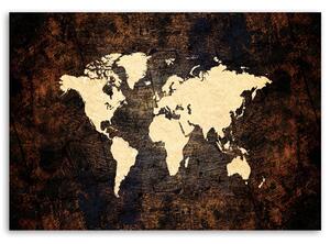 Gario Vászonkép Barna világtérkép Méret: 60 x 40 cm