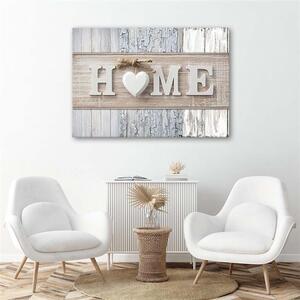 Gario Vászonkép A Home felirat különbözo fafajták hátterében Méret: 60 x 40 cm