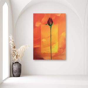 Gario Vászonkép Vörös rózsa narancssárga háttéren Méret: 40 x 60 cm