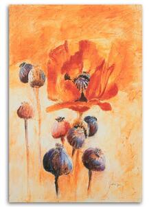 Gario Vászonkép Virágzó pipacsok - kézzel festett Méret: 40 x 60 cm