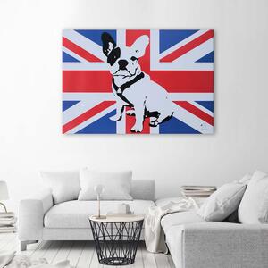 Gario Vászonkép Bulldog az angol zászló hátterében Méret: 60 x 40 cm