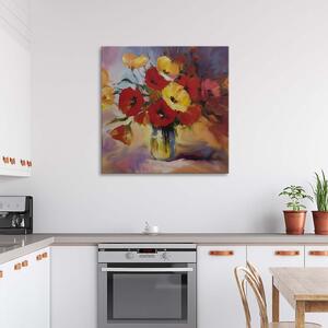 Gario Vászonkép Csokor pipacsok vázában Méret: 30 x 30 cm