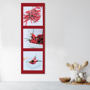 Gario Vászonkép Piros chilipaprika piros háttérrel Méret: 30 x 90 cm