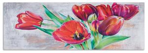 Gario Vászonkép Csokor piros tulipán Méret: 90 x 30 cm