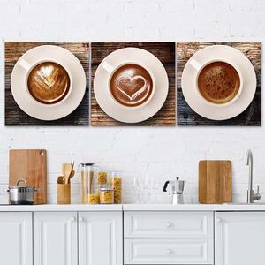Gario Vászonképek készlet Muvészi kávé - 3 részes Méret: 90 x 30 cm