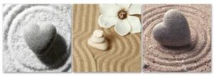 Gario Vászonképek készlet Szív a homokon - 3 részes Méret: 90 x 30 cm