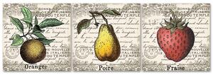 Gario Vászonképek készlet Retro gyümölcs - 3 részes Méret: 90 x 30 cm