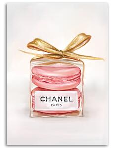 Gario Vászonkép Chanel parfümös üveg és macarons Méret: 40 x 60 cm