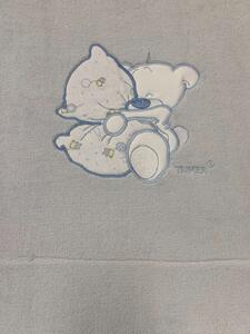Wellsoft takaró bélelt 70×100 cm - kék ölelő maci