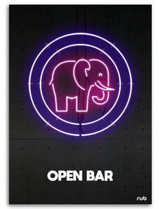 Gario Vászonkép Elefánt neon - Rubiant Méret: 40 x 60 cm
