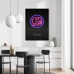 Gario Vászonkép Neon elefánt - Rubiant Méret: 40 x 60 cm