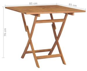 VidaXL összecsukható tömör tíkfa kerti asztal 85 x 85 x 76 cm