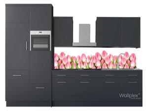 Wallplex falburkoló konyhapanel Rózsaszín tulipánok