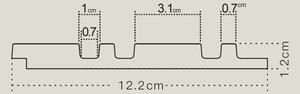 MILO Tölgy Lamelio lamella fa hatású falburkolat, bordázott lamella falipanel (12,2x270cm)