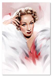 Gario Vászonkép Marlene Dietrich fehér bundában - Dmitry Belov Méret: 40 x 60 cm