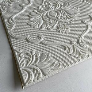 SL021 - Fehér, ornamentika, stukkó klasszikus mintás öntapadós, szivacsos falpanel