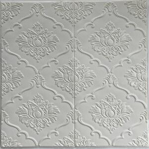 SL021 - Fehér, ornamentika, stukkó klasszikus mintás öntapadós, szivacsos falpanel