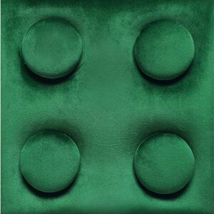 O!Bubble KID sötét zöld színű falpanel 12,5×12,5 cm lego mintázatú 2225