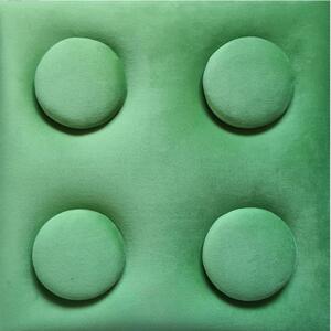 O!Bubble KID világos zöld színű falpanel 12,5×37,5 cm lego mintázatú 2251