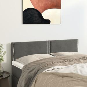 2 db sötétszürke bársony fejtámla 72 x 5 x 78/88 cm
