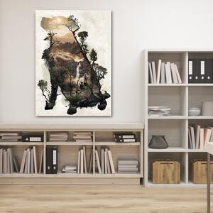 Gario Vászonkép Kutya és utazás az erdőben - Barrett Biggers Méret: 40 x 60 cm