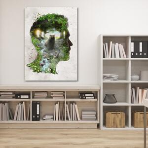 Gario Vászonkép Medve az ember fejében - Barrett Biggers Méret: 40 x 60 cm