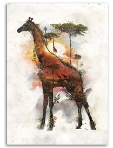 Gario Vászonkép Zsiráf és Afrika a háttérben - Barrett Biggers Méret: 40 x 60 cm